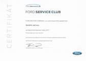 Certifikát Ford Service Club